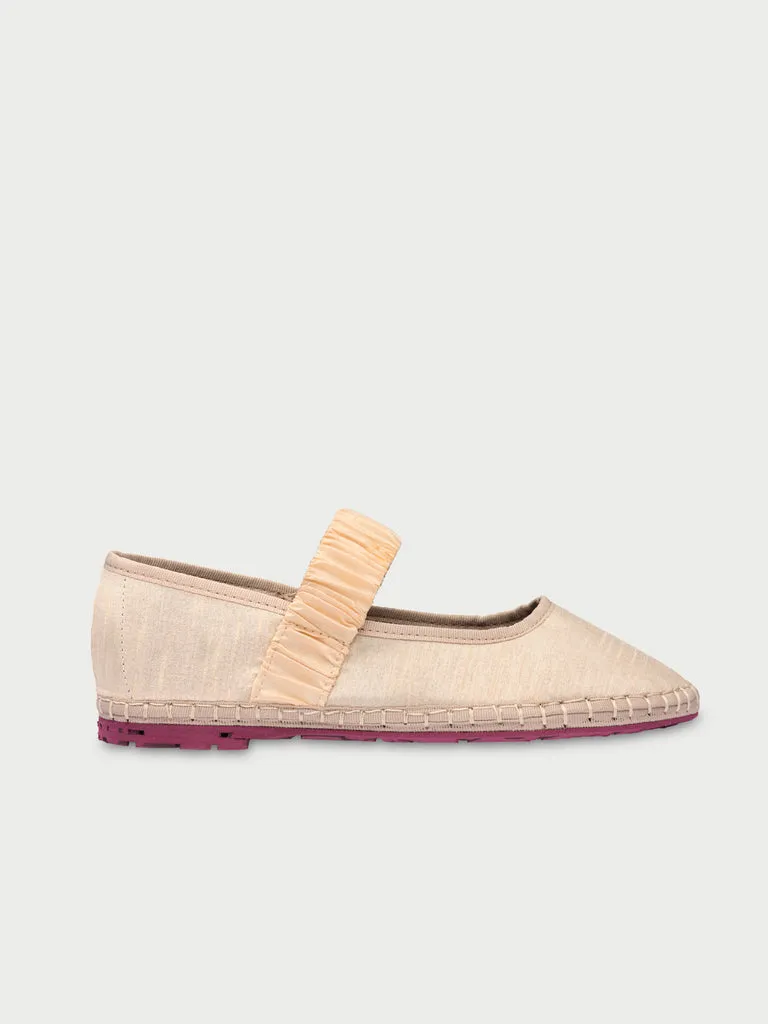 Flagelus Mafalda Camel pantofi bej mătase