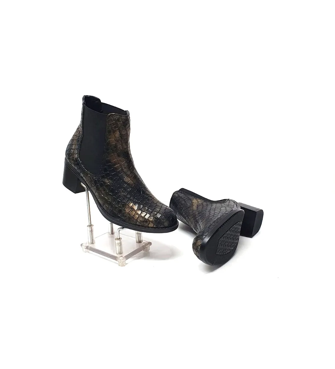 Catinca Shoes E01 SM ghete damă piele maro șarpe