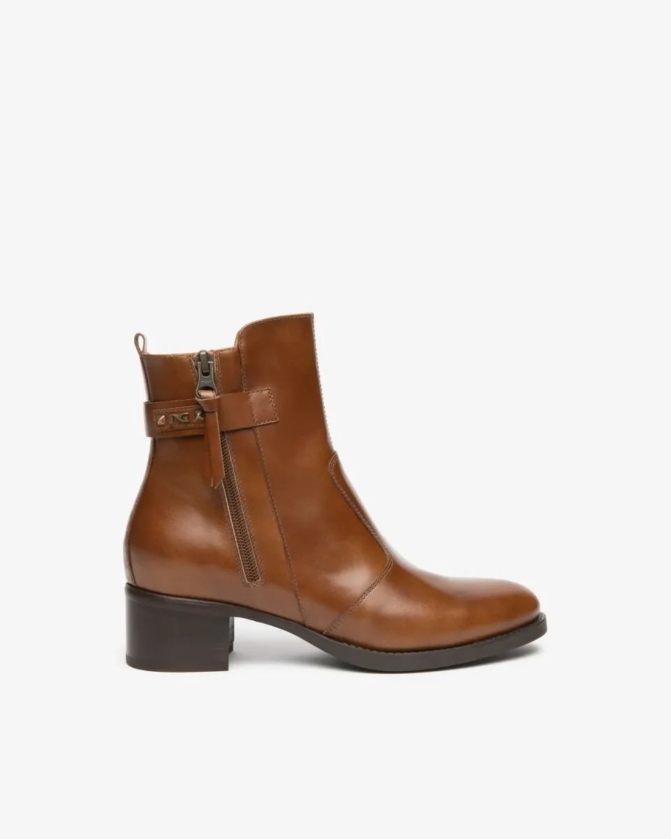 NeroGiardini ghete dama piele cu baretă toc 4 cm