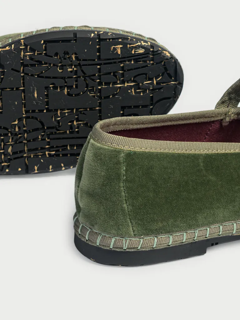 Flagelus Claire Alpine pantofi verde catifea