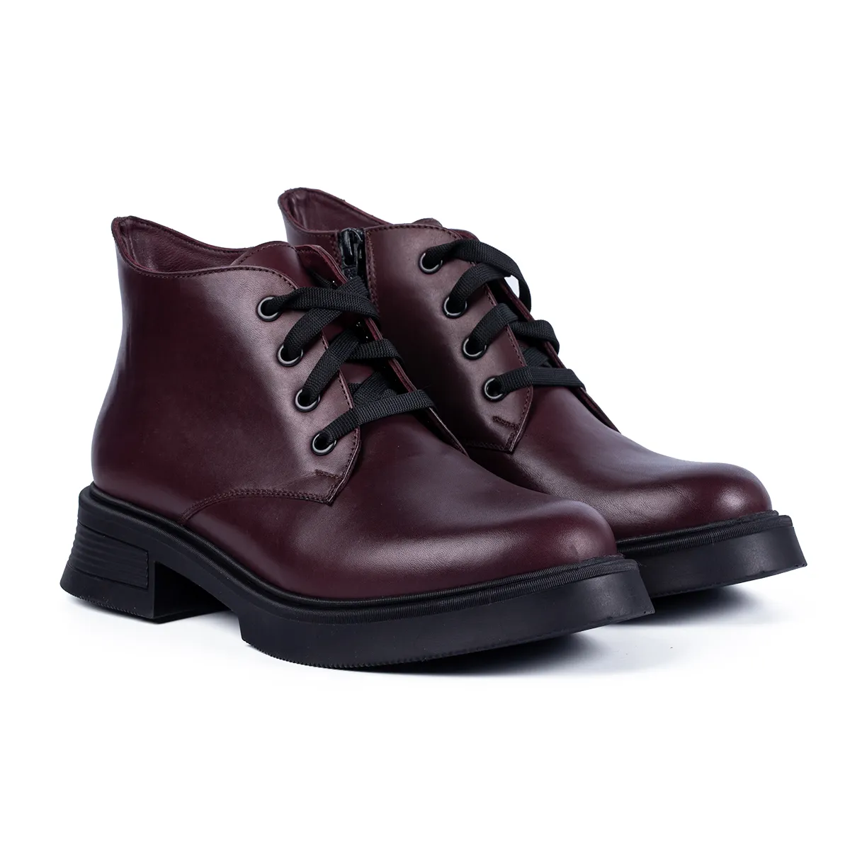 Lucas Shoes 412 ghete bordo piele naturala dama