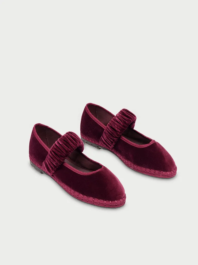 Flagelus Mafalda Double Burgundy pantofi catifea bordeaux