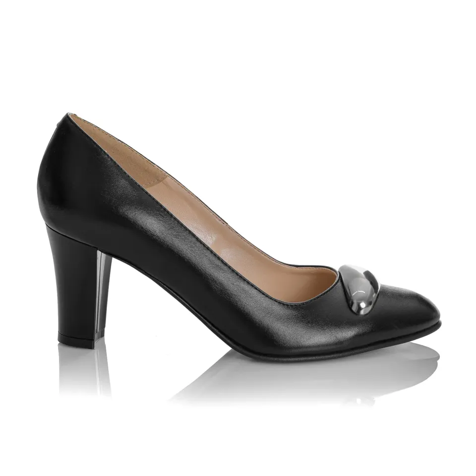Catinca Shoes A45 N pantofi dama negri piele box