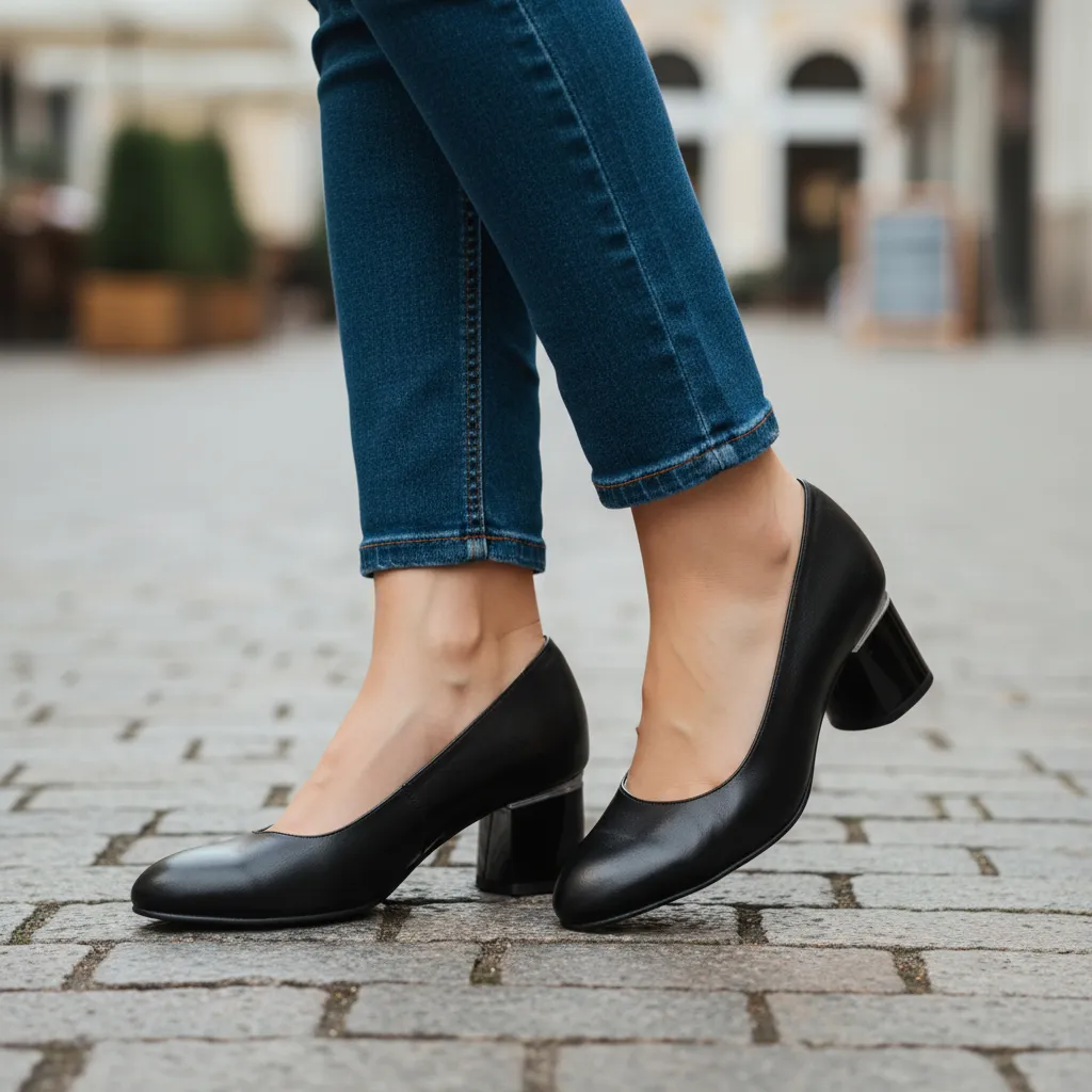 Catinca Shoes A72 NE pantofi damă piele naturală negru box