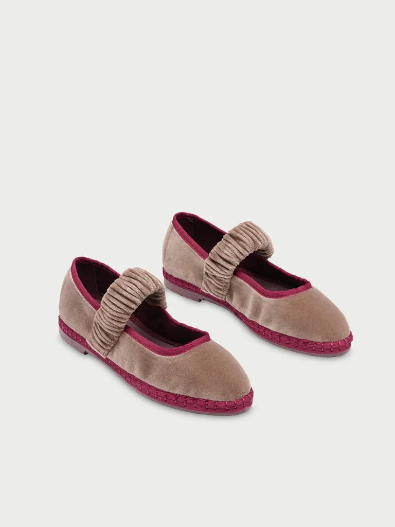 Flagelus Mafalda Sand pantofi bej catifea