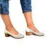 Catinca Shoes T14 BJS pantofi piele bej sidef perforati