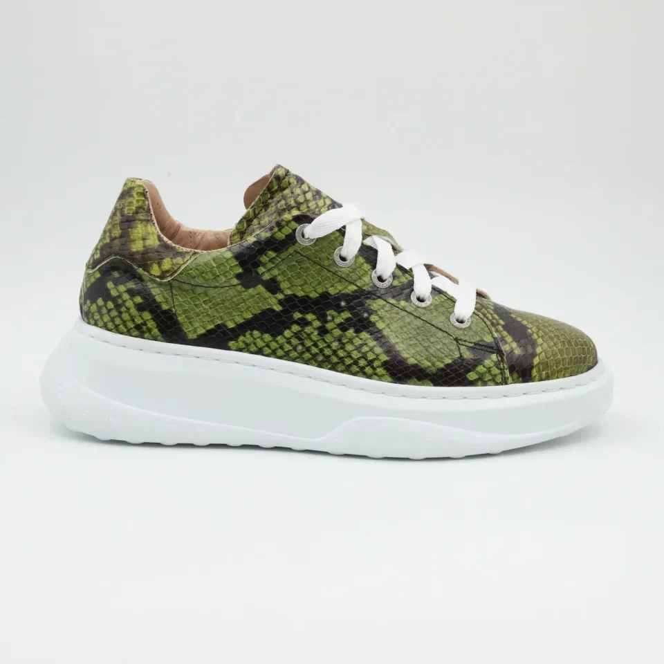 Lucas Shoes Sneaker 5101 RV Green Snake piele naturala