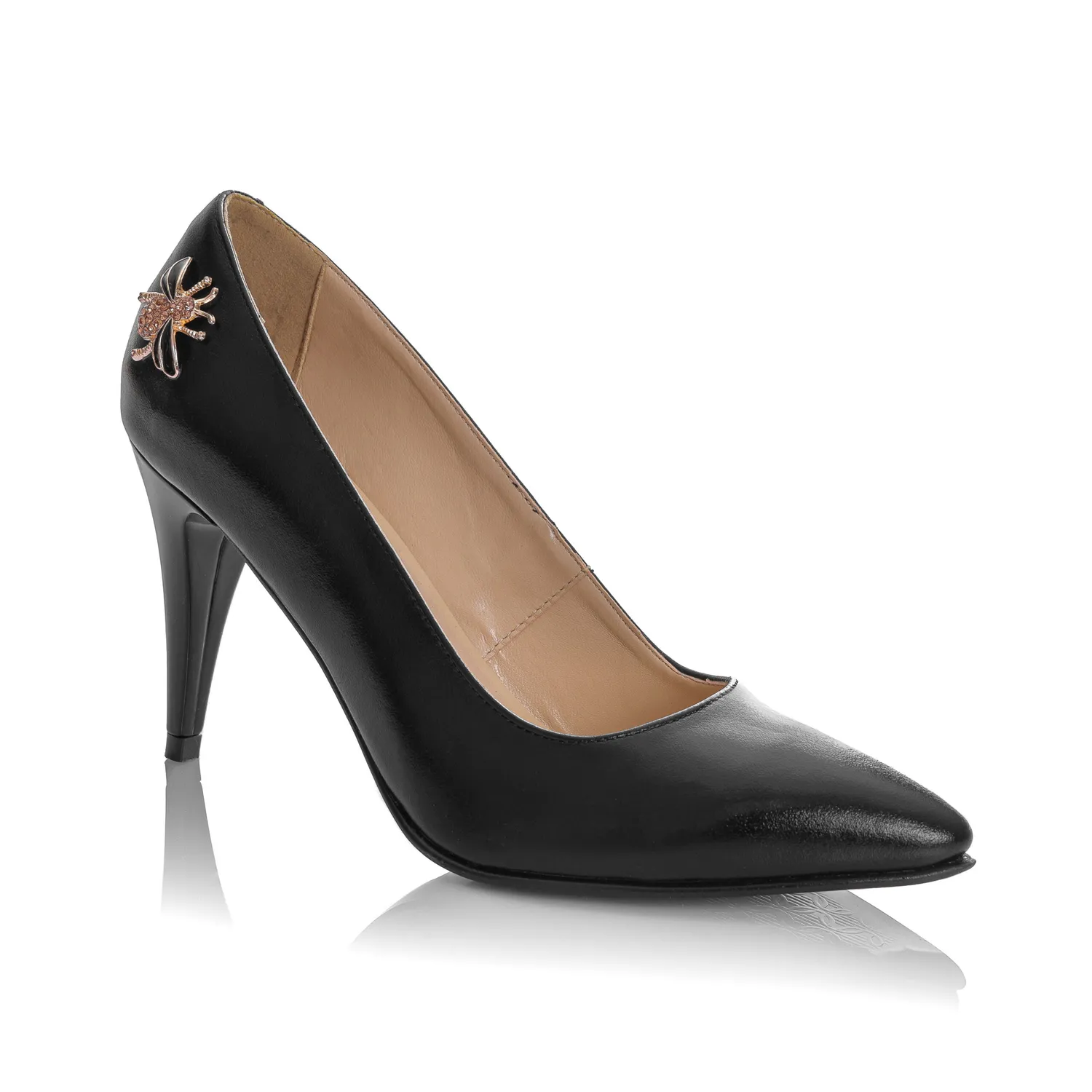 Catinca Shoes A49 N pantofi dama negru box piele naturala