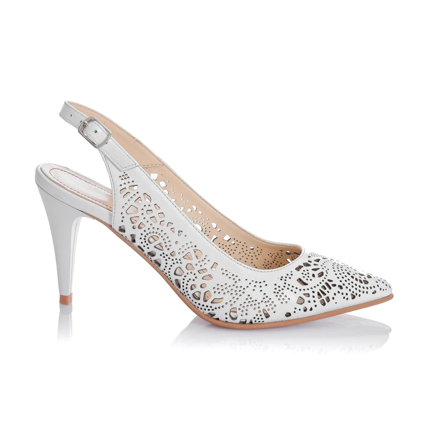 Catinca Shoes L396 AS sandale damă piele albe