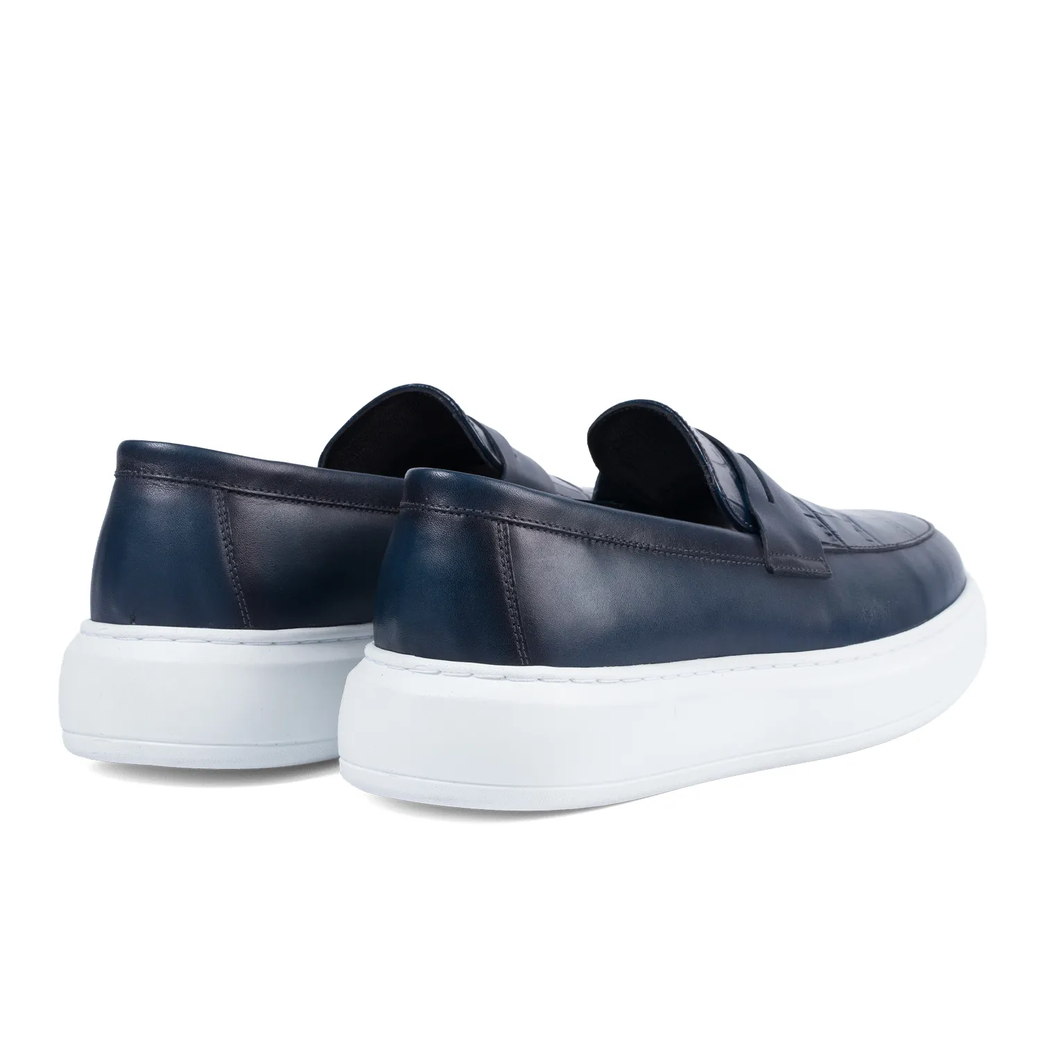 Lucas Shoes Ezra loafers blue croc piele bărbați