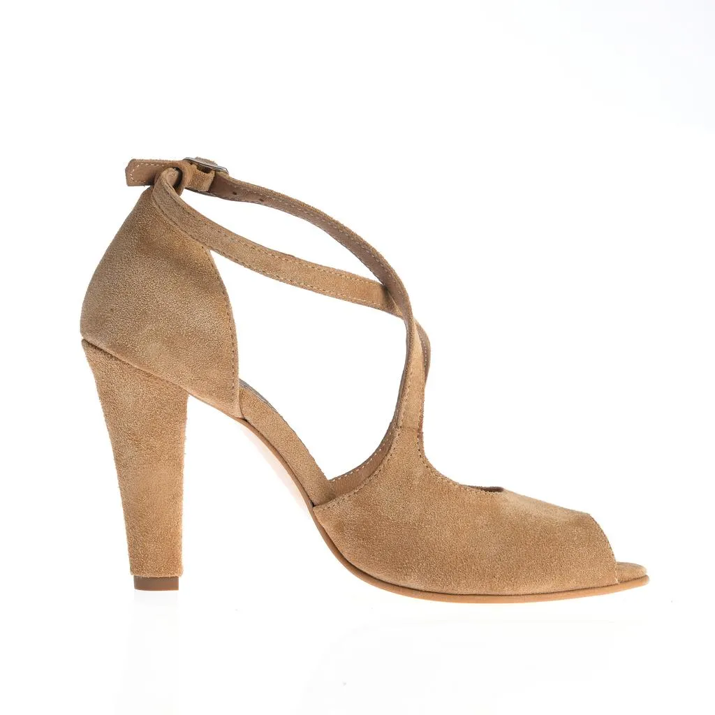 Ana Urbana Shoes Andreea sandale bej toc gros inalt