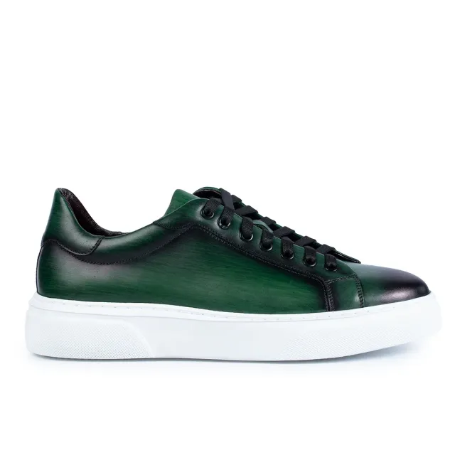 Lucas Shoes 510 sneakers barbati verde piele naturala