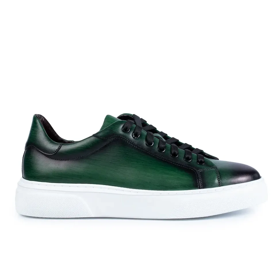 Lucas Shoes 510 sneakers barbati verde piele naturala