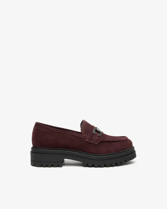 NeroGiardini mocasini piele intoarsa dama toc 4 cm