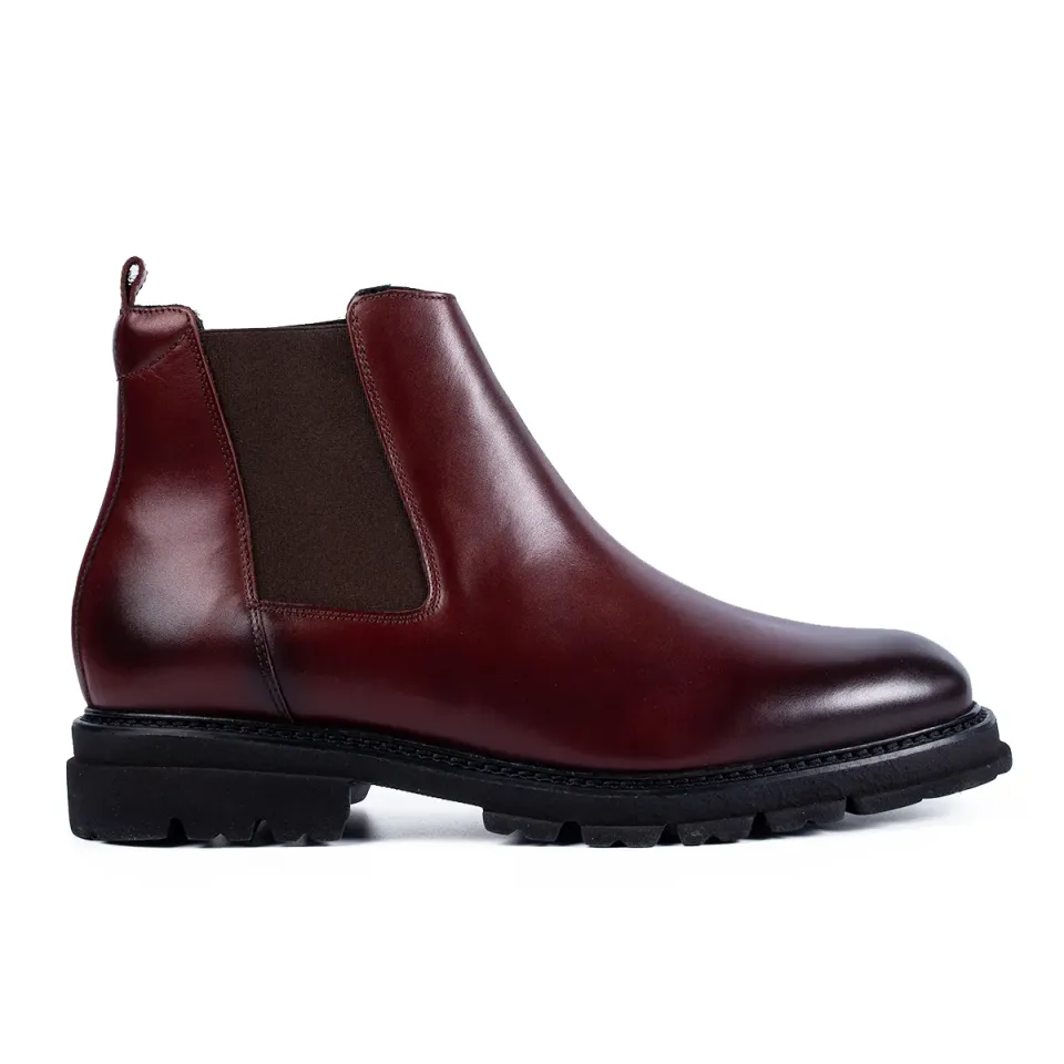 Lucas Shoes Chelsea ghete bordo piele naturala iarna