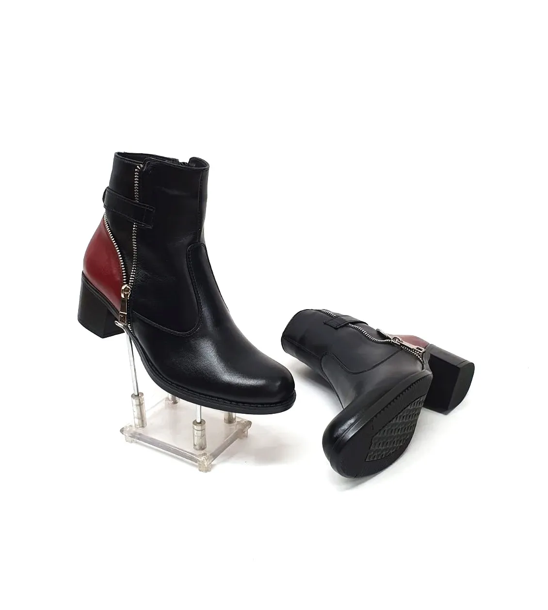Catinca Shoes GX51 NBO ghete dama piele negru bordo