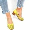 Catinca Shoes T13 G pantofi piele galben perforat
