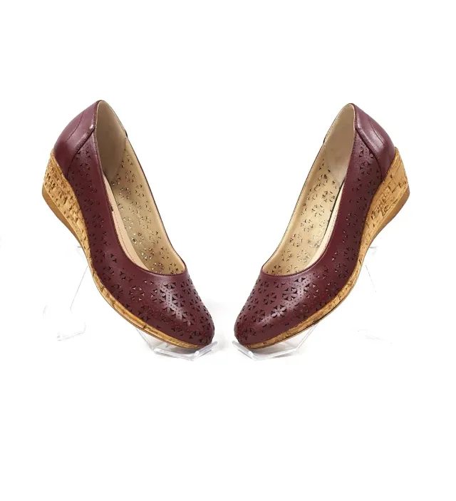 Catinca Shoes T15 BO pantofi dama bordo perforati piele