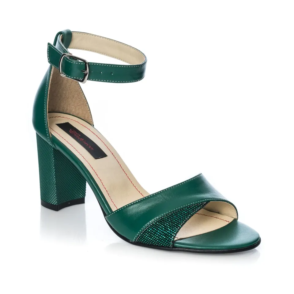 Catinca Shoes S2 VSC sandale damă piele verde sclipici