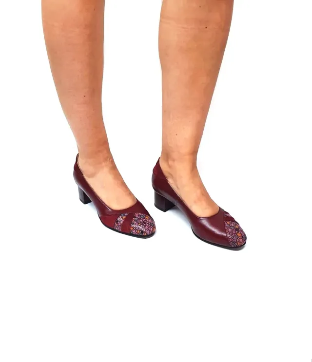 Catinca Shoes Bordo Box C44 BBAPB pantofi dama pietre bordo