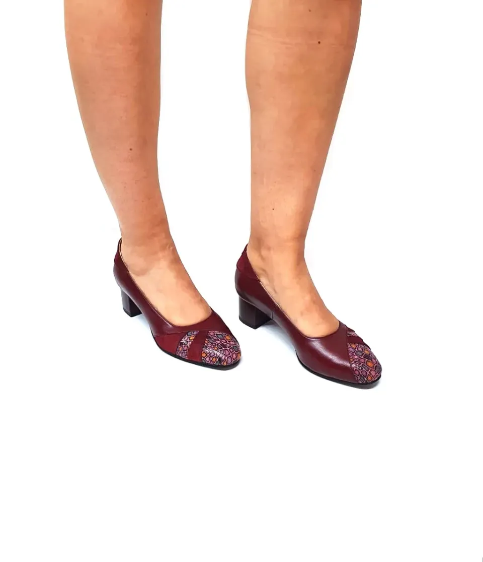 Catinca Shoes Bordo Box C44 BBAPB pantofi dama pietre bordo