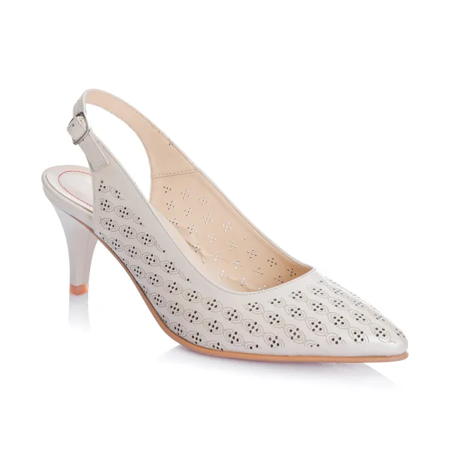 Catinca Shoes L018 BS sandale dama piele bej perforat