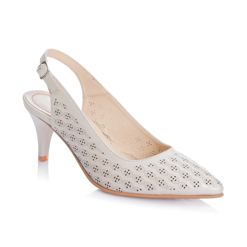 Catinca Shoes L018 BS sandale dama piele bej perforat