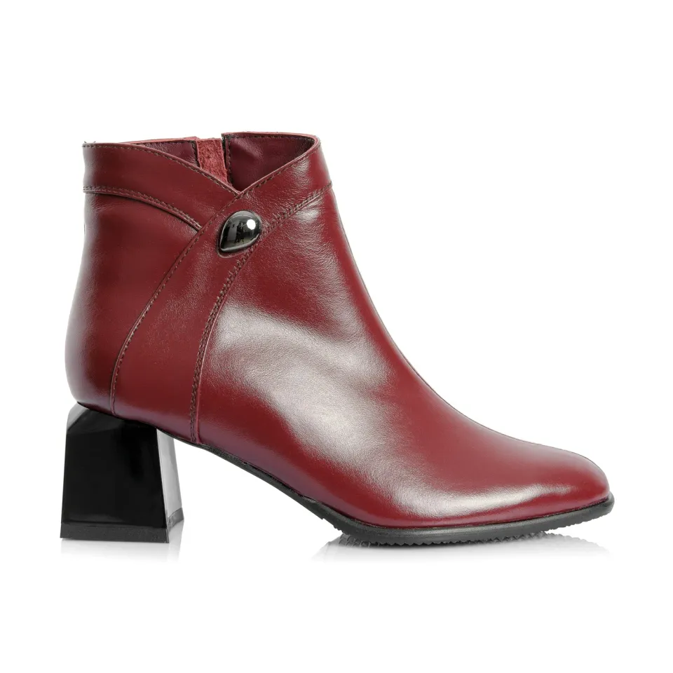 Catinca Shoes G442 B ghete dama piele naturala bordo box