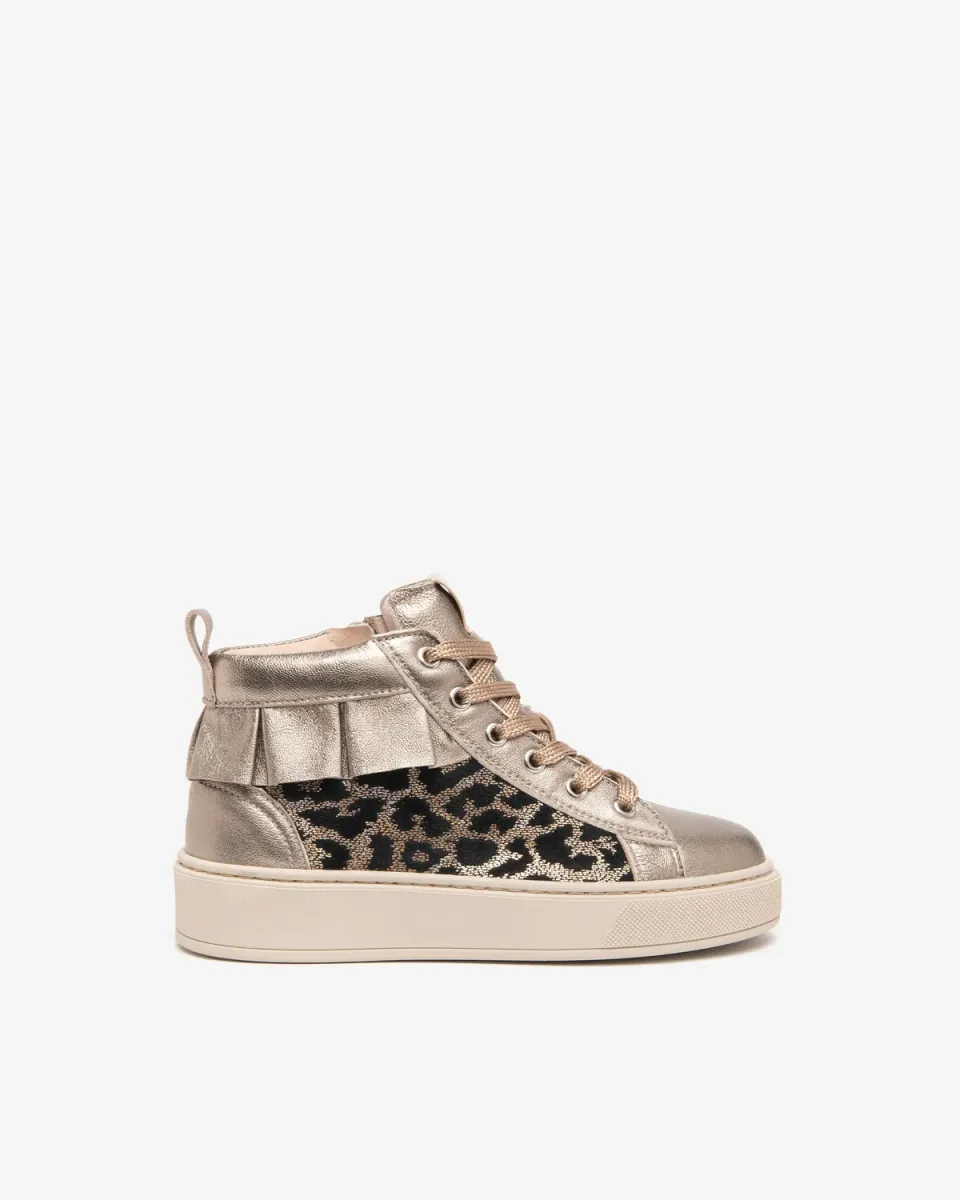 Adidasi fete piele NeroGiardini inalti animal print