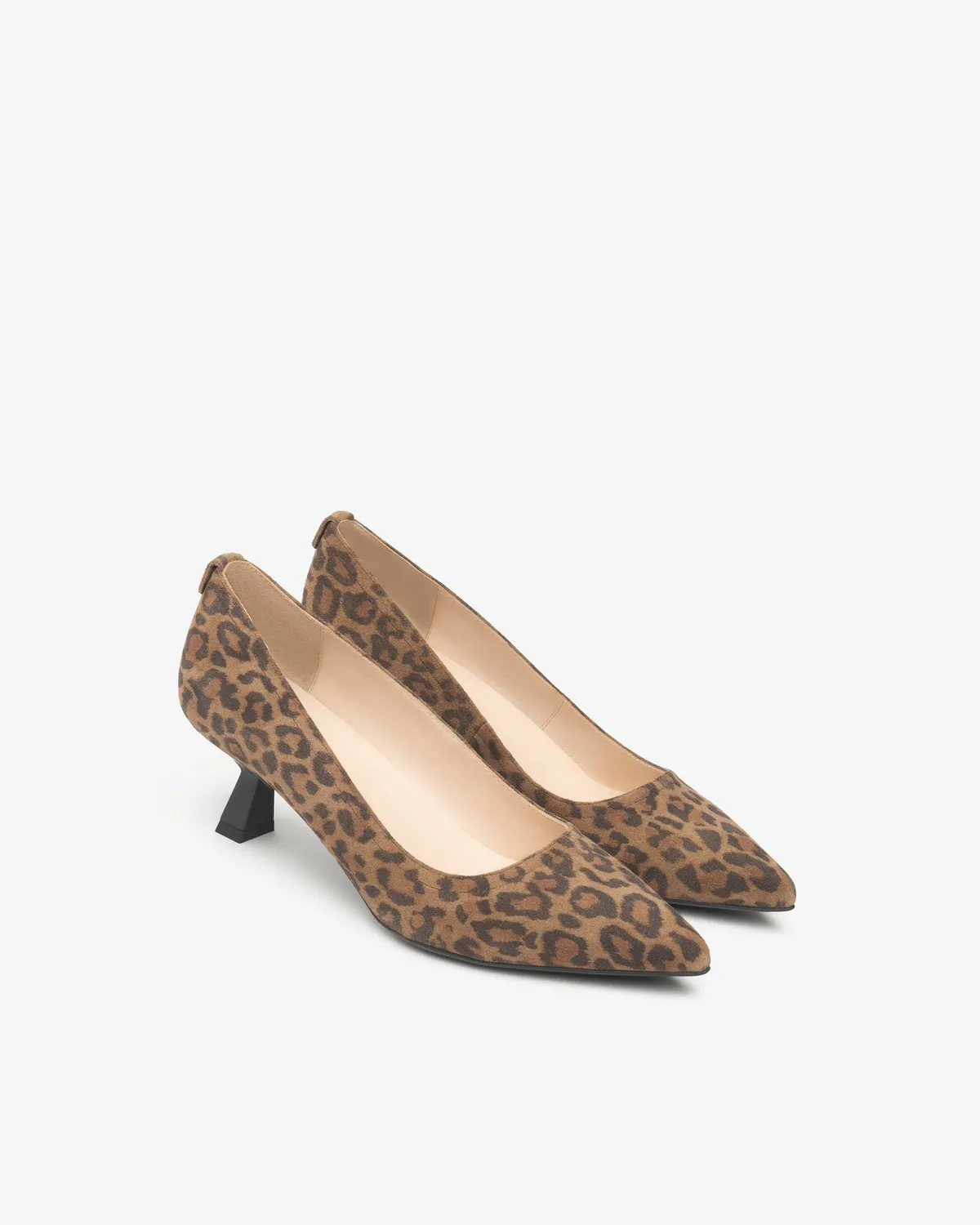 Pantofi NeroGiardini piele întoarsă animal print toc 5 cm