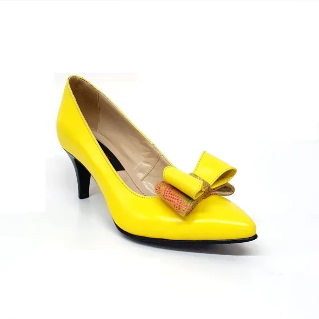 Catinca Shoes A20 GFM pantofi piele galben funda