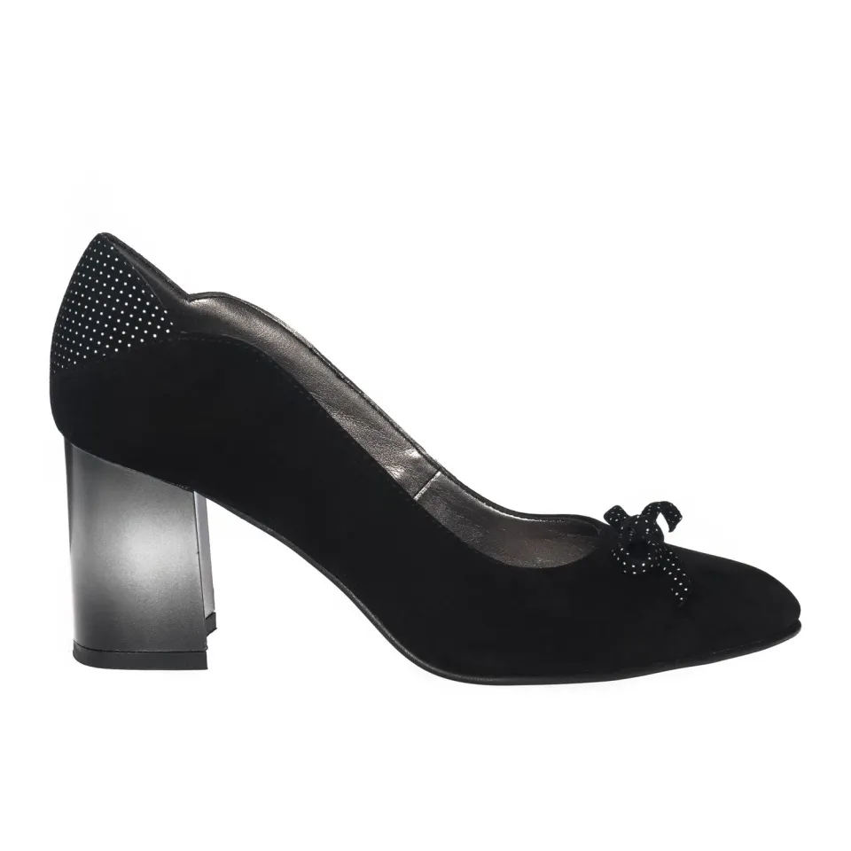 Catinca Shoes R10 NAB pantofi piele negru buline