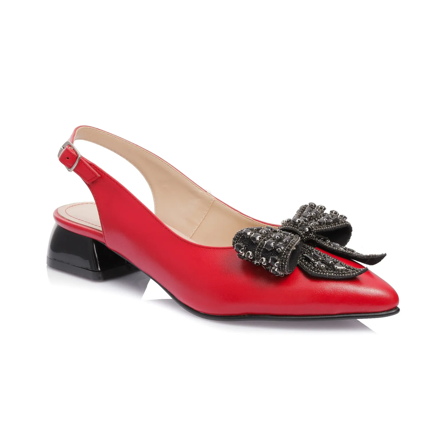Catinca Shoes BLD10 RB sandale dama rosu box piele naturala