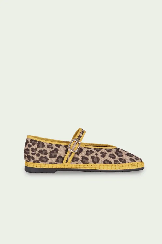 Flagelus Pierre Leopard Yellow pantofi in galben