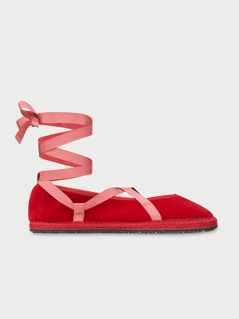 Flagelus Griselda pantofi slipper rosii catifea