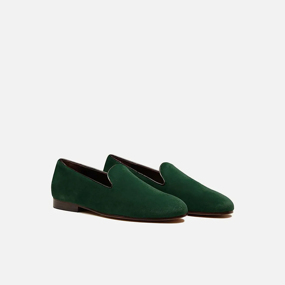 Cecilia Bringheli Positano pantofi slip-on velur verde