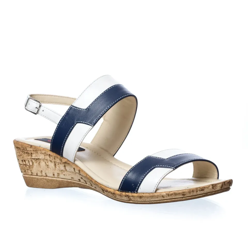 Catinca Shoes E8 AB sandale piele alb bleu