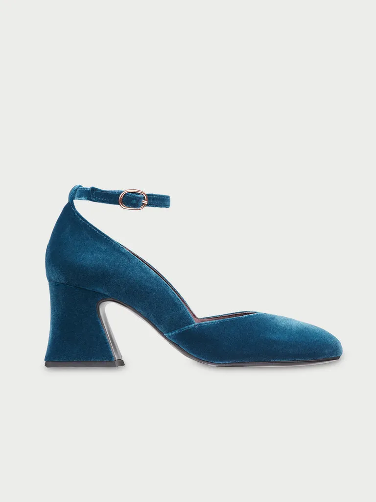 Flagelus D'Orsey pantofi cu toc verzi catifea toc 6cm