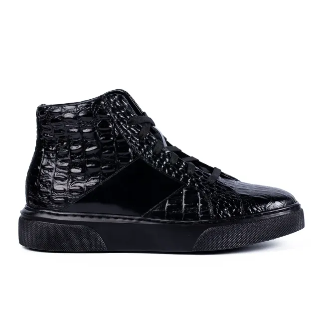 Lucas Shoes 855 Croco ghete barbati negre toamna-iarna