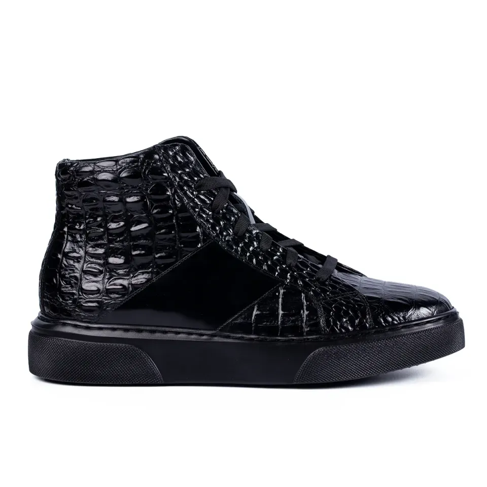 Lucas Shoes 855 Croco ghete barbati negre toamna-iarna