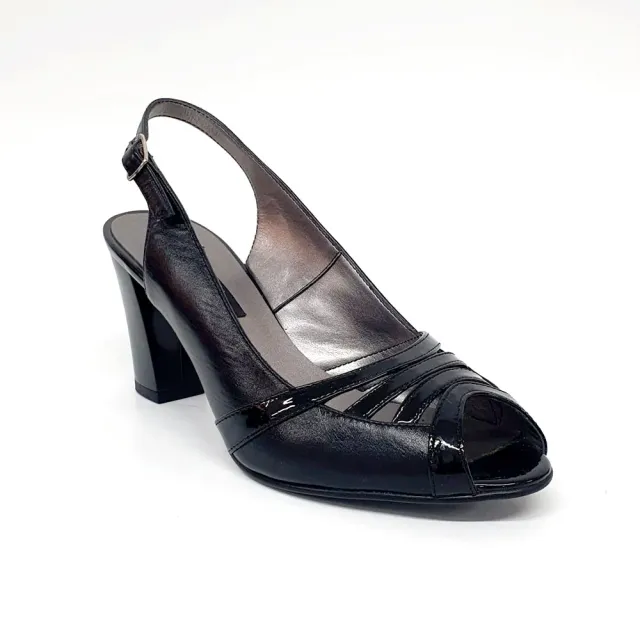 Catinca Shoes 024 NBL sandale dama piele negru lac