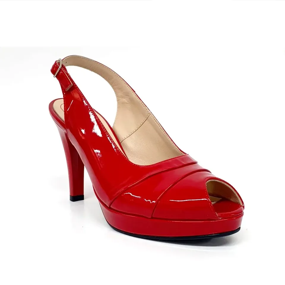 Catinca Shoes R9 RL sandale dama piele rosie lac