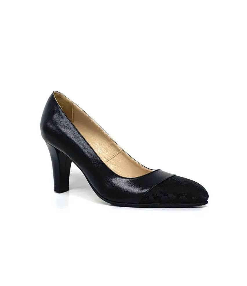 Catinca Shoes A27 NBSN pantofi piele negru șarpe