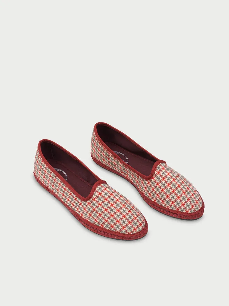 Flagelus Ruby papuci bumbac roșu-bej