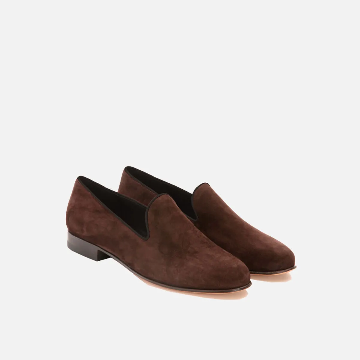 Cecilia Bringheli Positano slipper maro inchis piele intoarsa