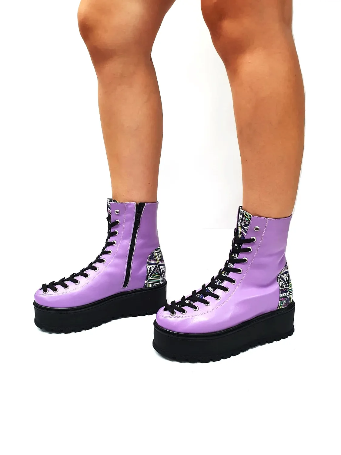 Catinca Shoes Triunghiuri BC33 LT bocanci dama piele naturala lila