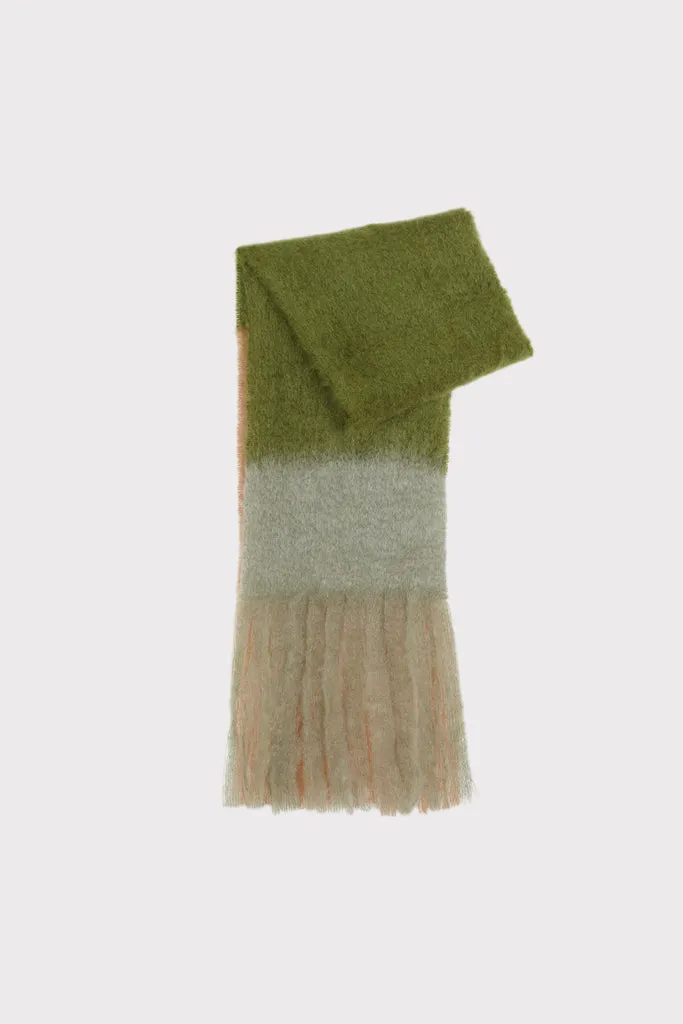 Flagelus Tornado Twist fular lână verde tricolor
