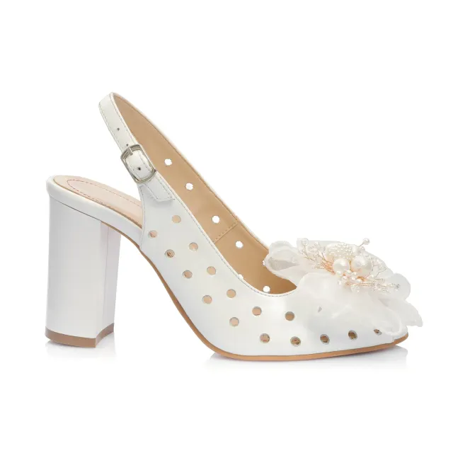Catinca Shoes F24MI ALB sandale dama alb piele naturala