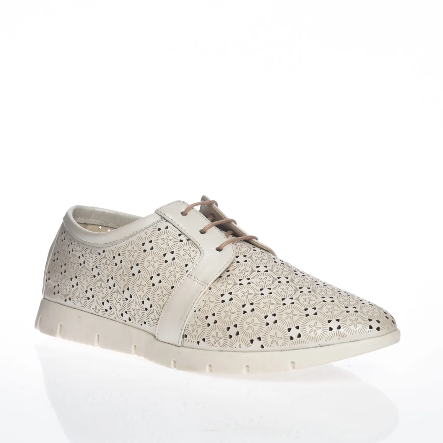 Catinca Shoes D6 A pantofi dama albi piele naturala