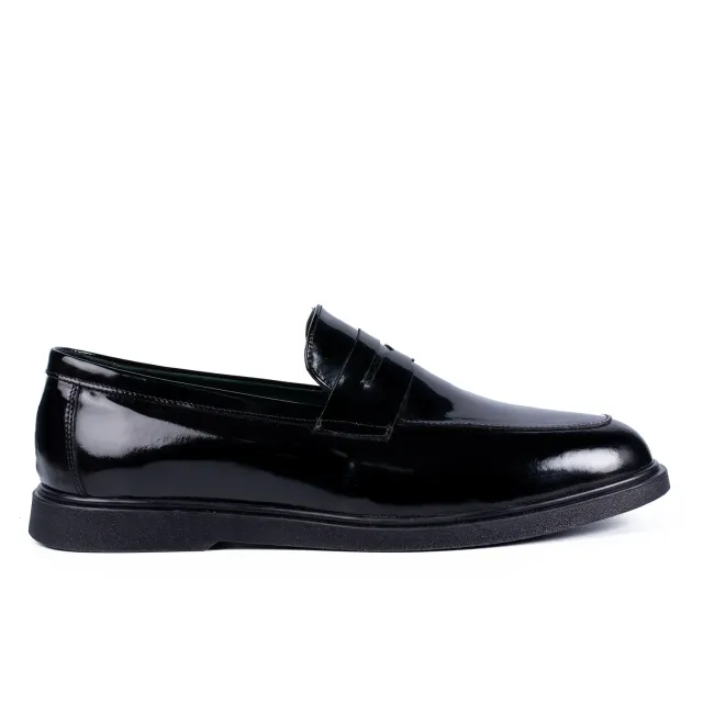 Lucas Shoes Ezra mocasini piele negru lac